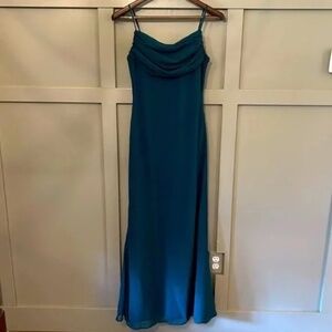Lulus Captivated Cowl Neck Gown Maxi Dress Emerald Green Size 2